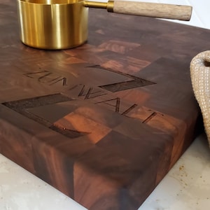 Large Genuine Walnut Cutting Board with Custom Engraving - Perfect for New Homeowners, BBQ Masters, Customers, and Closing Gifts!