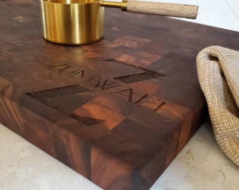 Large Genuine Walnut Cutting Board with Custom Engraving - Perfect for New Homeowners, BBQ Masters, Customers, and Closing Gifts!