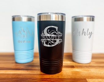 Personalized 20oz Tumbler, Engraved and Fully Custom - Great Gift for Friends, Co-workers, Employees, Bridesmaids, Weddings