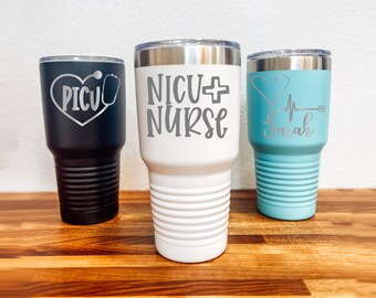 Nurse and Healthcare Personalized Tumbler, Engraved and Fully Custom - Great Gift for Friends, Co-workers, and Employees