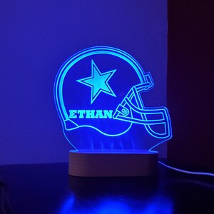 Personalized Football Helmet Kid's Name LED Sign Great for Night Lights, Christmas, Birthday, and Children's Gifts image 1