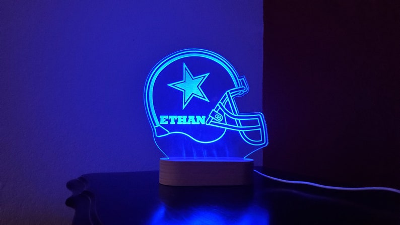 Personalized Football Helmet Kid's Name LED Sign Great for Night Lights, Christmas, Birthday, and Children's Gifts image 1