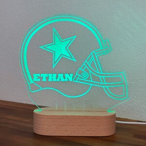 Personalized Football Helmet Kid's Name LED Sign Great for Night Lights, Christmas, Birthday, and Children's Gifts image 2