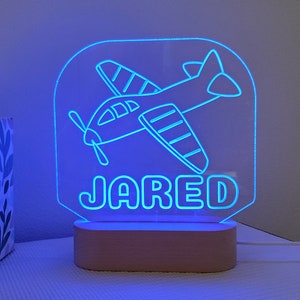 Personalized Plane Kid's Name LED Sign Great for Night Lights, Awards, Christmas, Birthday, and Team Gifts image 2