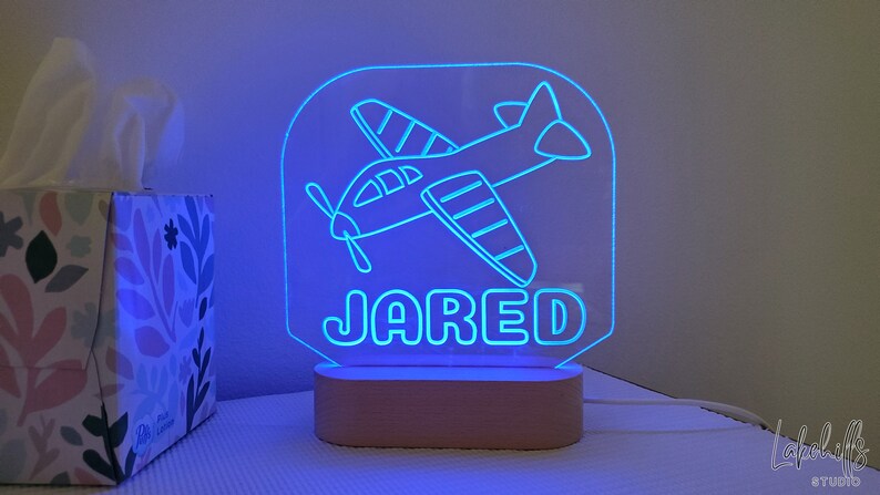 Personalized Plane Kid's Name LED Sign Great for Night Lights, Awards, Christmas, Birthday, and Team Gifts image 2