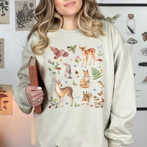 WOODLAND ANIMALS COTTAGECORE Aesthetic Sweater for Nature - Etsy