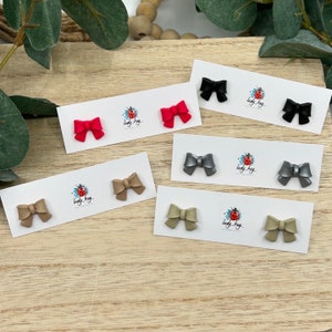 Polymer Clay Bow Earrings, Polymer Clay Studs, Bow Stud Earrings, Clay Earrings, Polymer Clay Earrings, 3D Bow Earrings, Bow Studs, Handmade