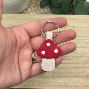 Mushroom Keychain | Handmade Polymer Clay Toadstool Key Ring | Cottagecore Bag Charm | Cute Whimsical Gift | Fungi Lover Accessory | Gift