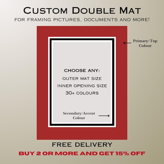 Custom Double Mat Matboard for Picture and Certificate Framing