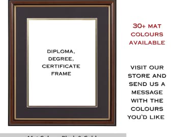 Walnut and Gold Wood Picture Frame for Degrees, Certificates, Photos