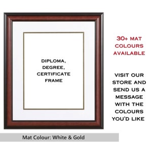 Reverse Top Mahogany Wood Picture Frame for Degrees, Certificates, Photos