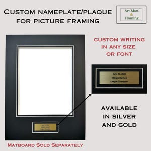 May include: Black picture frame with a gold nameplate that says "June 13, 2023 William Harford League Champion". The frame is for custom picture framing and is available in silver or gold.