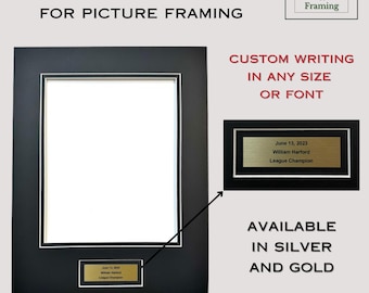 Custom Nameplate/Plaque for Picture Framing (Matboard Sold Separately)