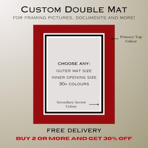 Custom Double Mat Matboard for Picture and Certificate Framing