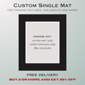 Custom Single Mat Matboard for Picture and Certificate Framing