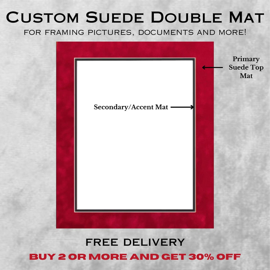 Custom Suede Double Mat Matboard for Picture and Certificate Framing ...