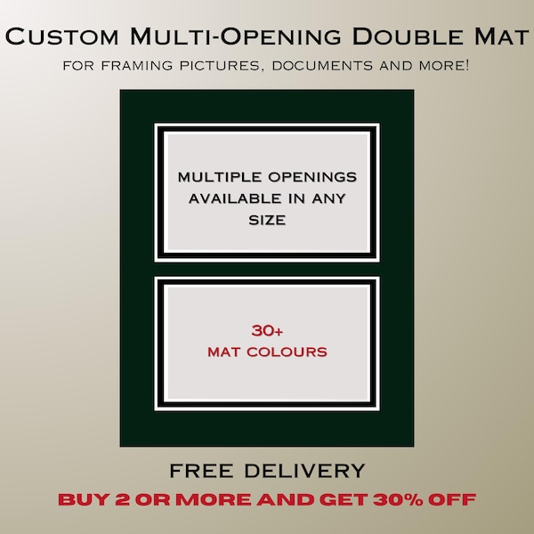 Custom Multiple Opening Double Mat Matboard for Picture and Certificate Framing