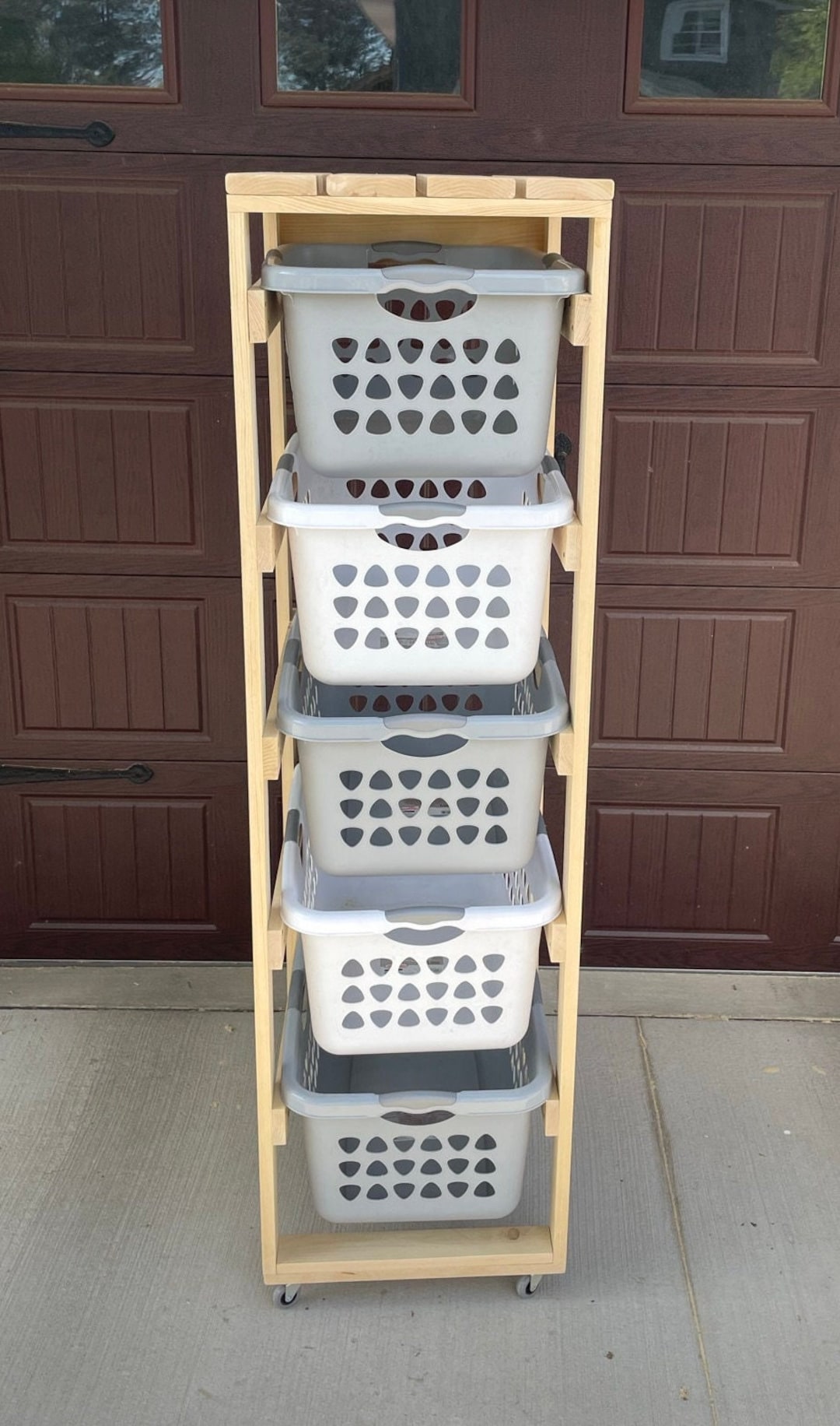 DIY Laundry Basket Organizer (Built In)