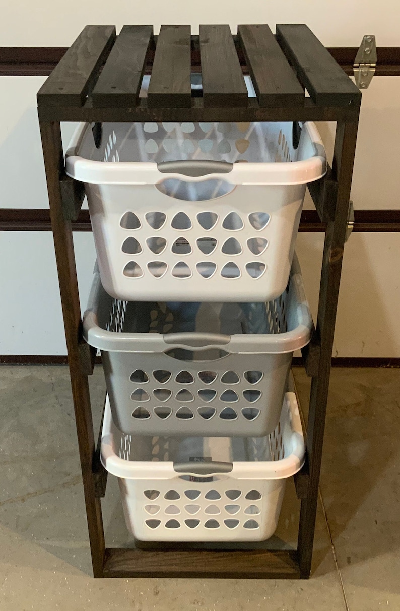 Wooden Laundry Basket Holder Etsy