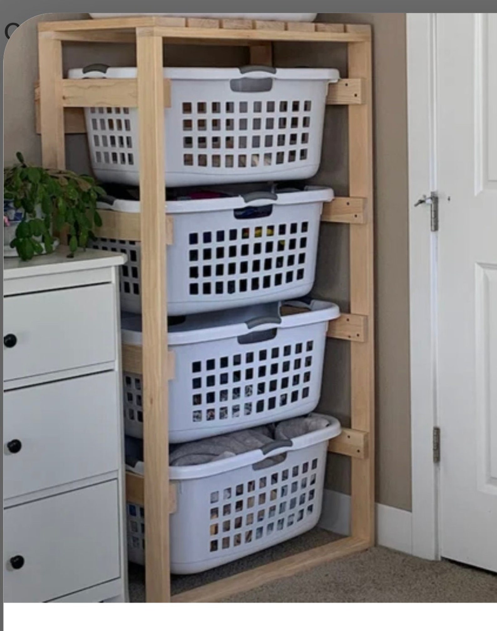 4 High Laundry Basket Holder - Etsy Canada