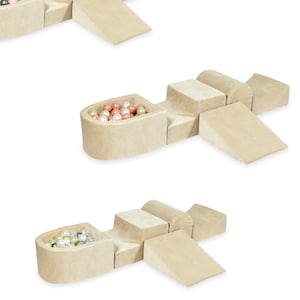 BEIGE Climbing, Foam play set, Home Playground Gym, Ball pit, foam madness/ 5 elements