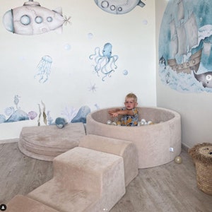 Climbing , Foam playset with a pool 90x30 / 35,4 x 11,8in + 200 balls, indoor home playground, gym, obstacle course for children