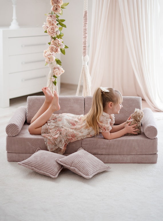 NEW IN Mini Montessori Play Sofa Comfort light Pink Corduroy Foam Play Set Play Gym Foam Play Elements Gift Spielsofa standard Etsy Canada