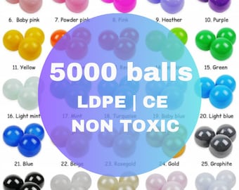 5000 bulk balls / 35 ball colors / non-toxic | does not break | odorless