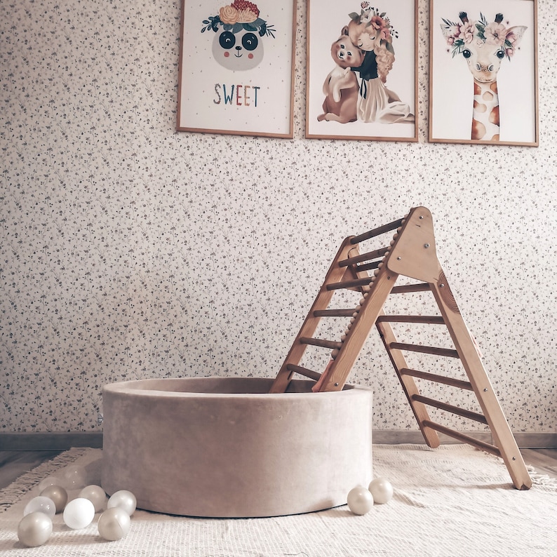 Ball Pit balls included Cotton Velvet Beige image 1