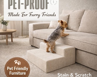 Hondentrap, treden van corduroystof, wasbaar schuimkussen