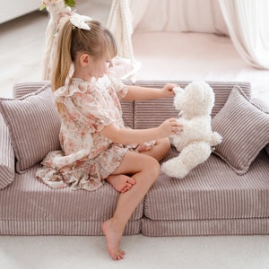 NUEVO EN Mini Montessori Play Sofa Comfort Pana rosa claro Juego de juego de espuma Gimnasio de juegos elementos de juego de espuma regalo Spielsofa-Standard imagen 4