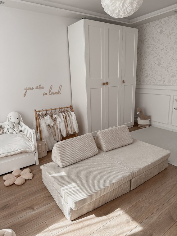 Beige Corduroy Foam Play Set Play Gym Montessori Play Sofa Foam Play Elements Gift Spielsofa standard Etsy