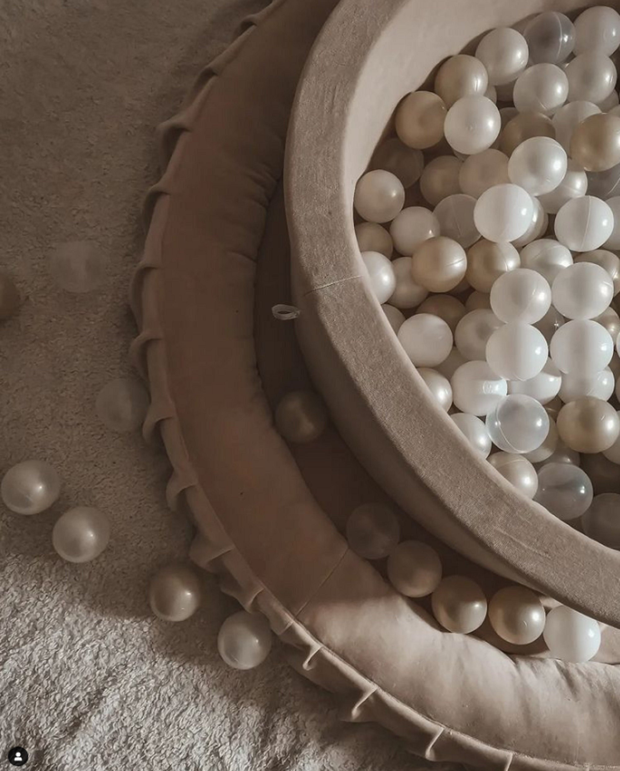 Cotton Velvet Beige- | Pit Round +400 Balls included Baby Foam Round Ball Pit | Ball Pit Toddler |Ball Pit Foam, Ball Pit Kids | Ballenbad