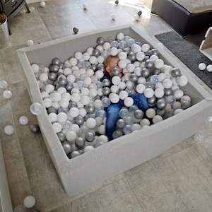 XL, large set,Light Gray Ball-Pit Baby Foam Ball Pit, Ball Pit Toddler, Ball Pit Foam, Ball Pit Kids