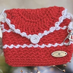 Mini bolsa de crochê: acessório de bolsa de algodão sustentável, pingente de bolsa funcional