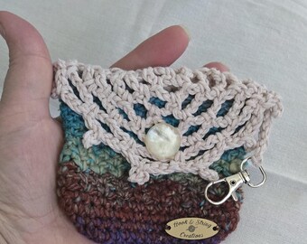 Chic Crochet Card Wallet | Designer-Grade Fiber Petite Notions Pouch & Bag Charm