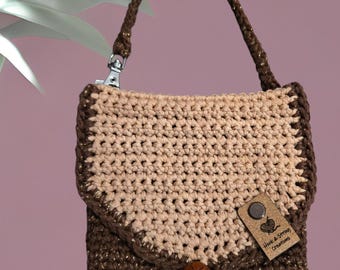 Mini Purse with Wristlet in Designer Grade Cotton ~ Refined Crochet Cosmetics Purse