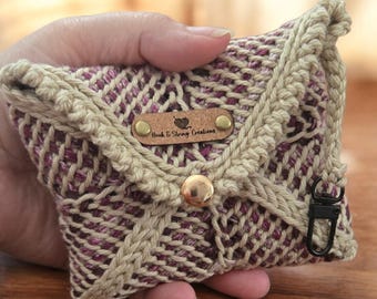 Refined Cotton Crochet Keychain Wallet ~ Flip Phone Pouch with Magnetic Closure