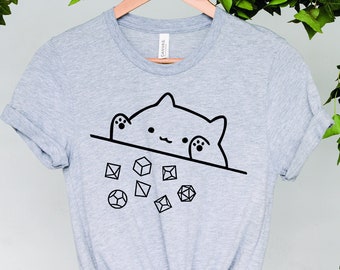 Cat Throwing Dice Shirt, DnD Shirt, Dungeons and Dragons Shirt, Dungeon Master Shirt, RPG Game Shirt, Tabletop Games Shirt, Role Playing Tee