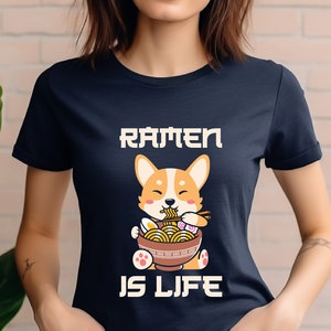 Ramen is Life T-Shirt: Funny Anime Kitten Noodle Tee