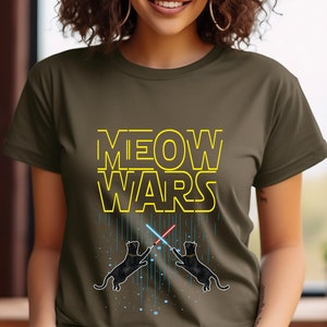 Meow Wars Shirt: Funny Star Wars Parody Cat T-Shirt