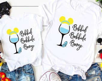 Bibbidi Bobbidi Booze Shirt,Drink Around the World Shirts, Epcot Food and Wine Disney T-shirts,Cinderella Inspired Magical World Tee