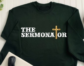 The Sermonator Christian Cross Hoodie - Pastor Appreciation Gift