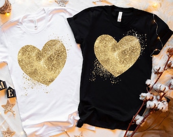 Mama Gold Heart Shirt, Mother's Day Gift Tee