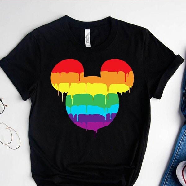 Rainbow Mickey Disney Shirt,Gay Pride Love Shirt,LGBTQ Shirt,Melting Mickey Head T-Shirt,LGBT Gay Shirt,Ally Shirt,Gay Pride Trans Shirt