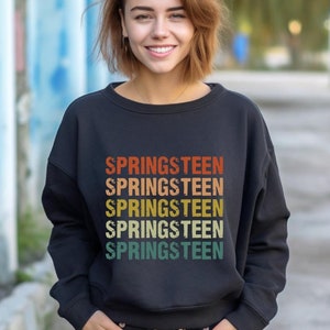 Springsteen Vintage Retro T-Shirt,Womens Springsteen 80s Vintage Retro Spring V-Neck T-Shirt,Rock Concert Shirt Sweatshirt