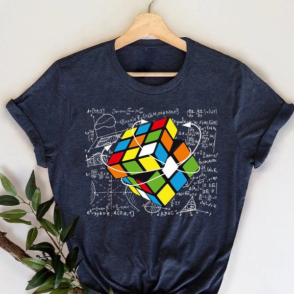 Colorful Rubik Cube Shirt,Cube Game Math T-Shirt,Rubiks Cube Costume Gifts,Rubik's Solve Lover Shirt,Rubik Cube Solution Formula T-Shirt