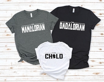 Mandalorian Family Shirt,Mamalorian Dadalorian and The Child Shirt,The Mandolorian Tshirt,Daddy Daughter Shirt,Mother and Son Matching Tees