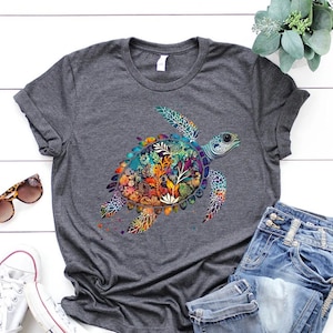 Watercolor Tortoise Shirt,Colorful Sea Turtle Shirt,Ocean Life Shirt,Save the Turtles Shirt,Marine Life Shirt,Beach Life Shirt,Summer Shirt