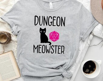 Dungeon Meowster Cat Shirt - Dungeons and Dragons RPG T-Shirt